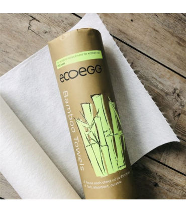 EcoEgg Bamboo Cleaning Wipes on a Roll - 20 Pieces