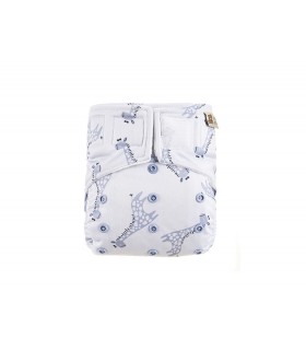 HappyBear washable diaper - All-in-One - Blue Giraffe