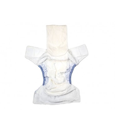 HappyBear wasbare luier - All-in-One - Blue Giraffe