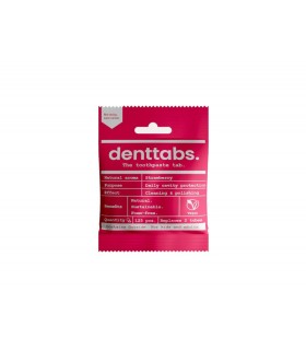Denttabs tandpasta tabletten aardbei - met fluor