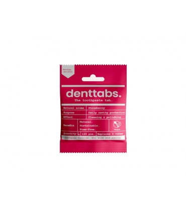 Denttabs tandpasta tabletten aardbei - met fluor