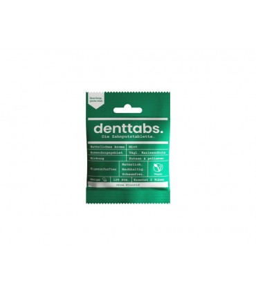 Denttabs tandpasta tabletten mint - zonder fluor