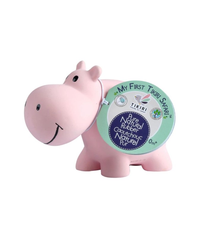 Tikiri Natural Rubber Hippo Teething Toy