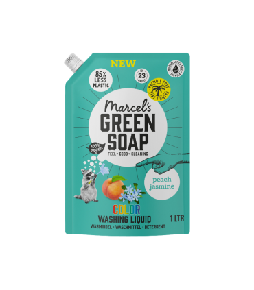 Marcel’s Green Soap Wasmiddel Navulzak Perzik & Jasmijn – fris, bloemig en 85% minder plastic