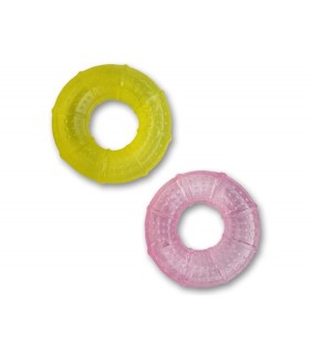 Bijtring 2 stuks - roze en geel