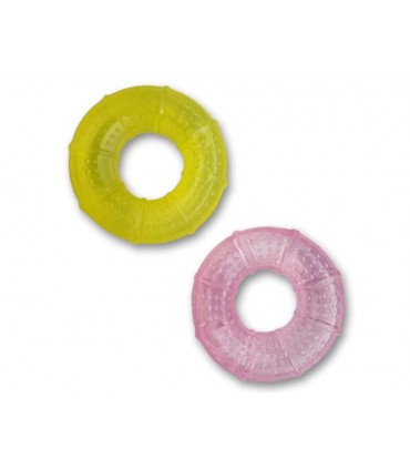 Bijtring 2 stuks - roze en geel