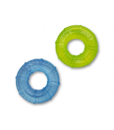 Teething ring 2 pieces - green and blue