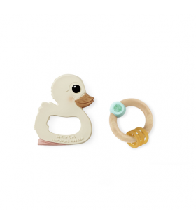 Teething ring + rattle rubber/wood